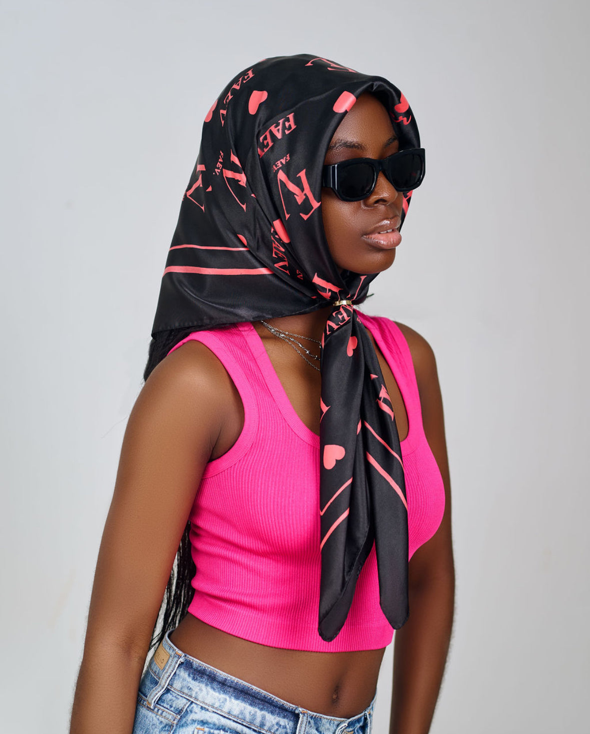 The FAEV scarf - Black & Pink