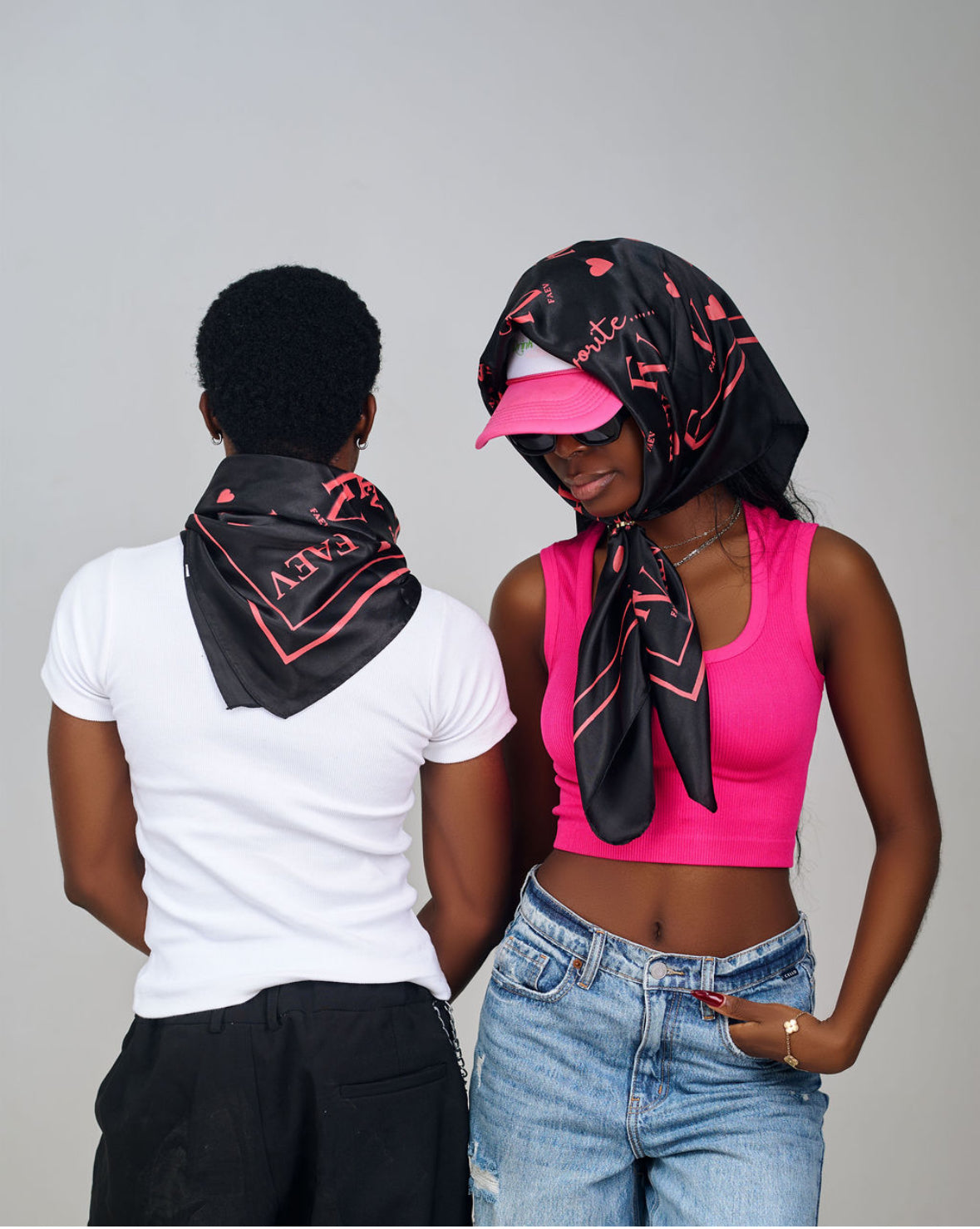 The FAEV scarf - Black & Pink